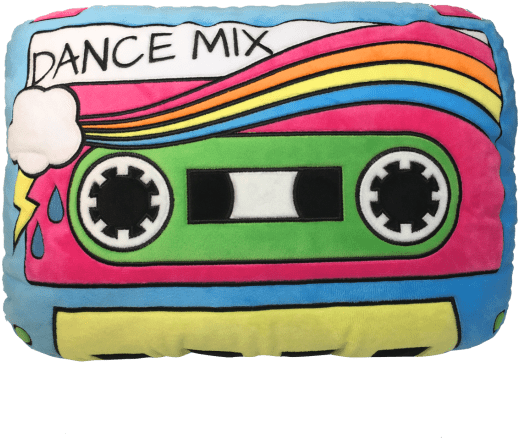 Picture Of Cassette Tape Embroidered Pillow - Iscream Old School! Cassette Mix Tape Shaped Embroidered (550x550), Png Download