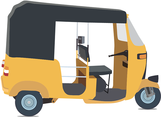 Auto Rickshaw Png Clipart - Auto Rickshaw Vector Png (600x440), Png Download
