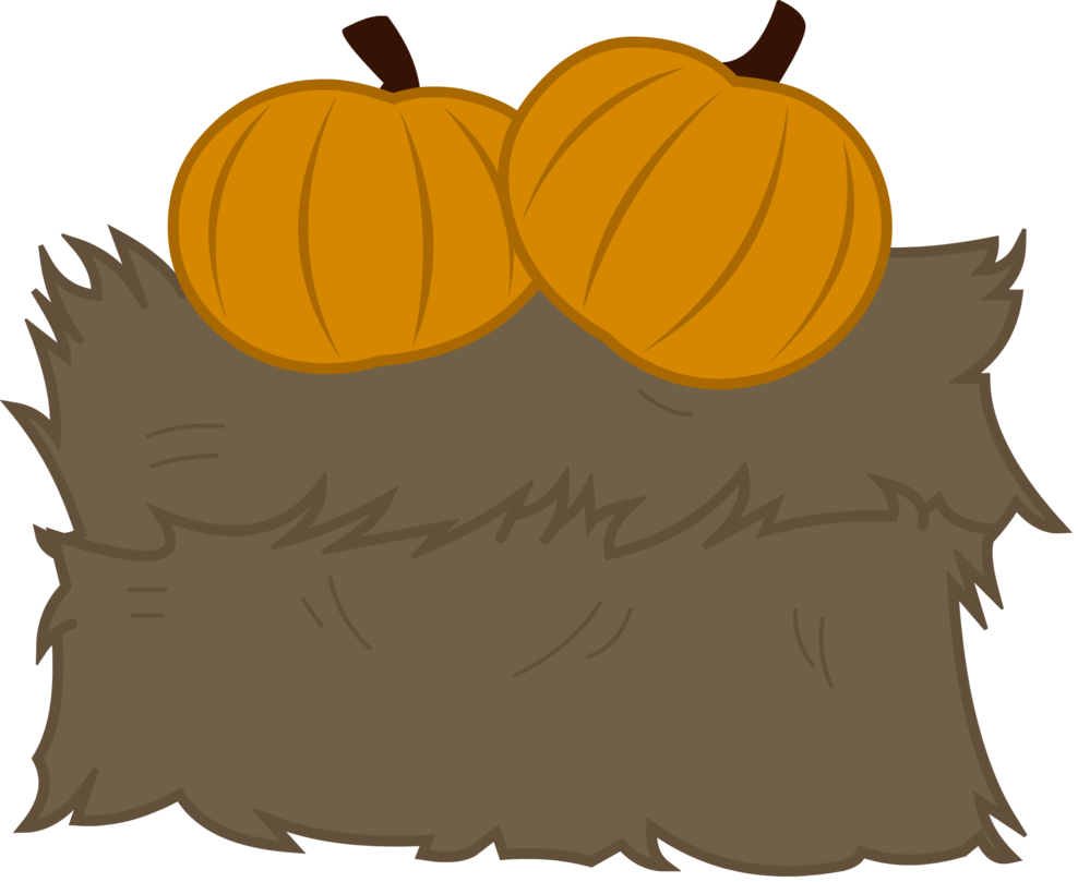 Hay Bail With Pumpkins By Lt-fleur On Deviantart Svg - Pumpkin (988x809), Png Download