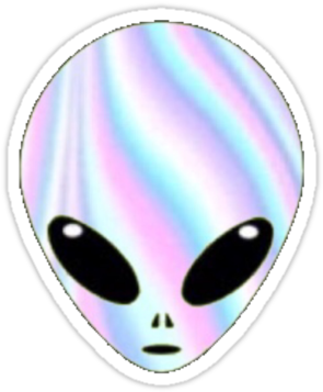 Cute/aesthetic/tumblr Stickers - Alien Png (375x360), Png Download