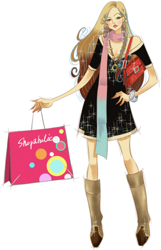 007 - Shopping Girl (337x500), Png Download