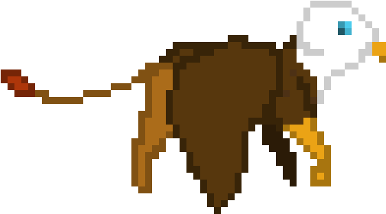 Griffen Scratch Sprite Down Wing - Sprite (650x470), Png Download