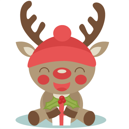 Reindeer Antlers Png Tumblr - Cute Christmas Reindeer Clipart (432x432), Png Download