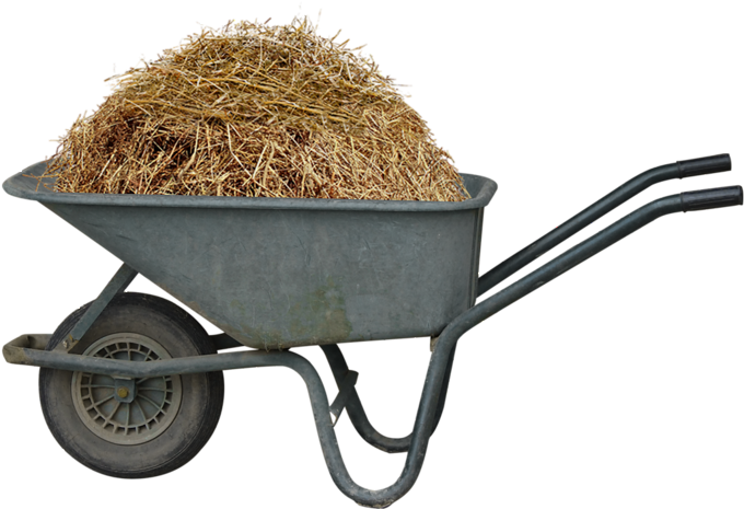 Hay Cart 651 Kb - Wheelbarrow (690x476), Png Download