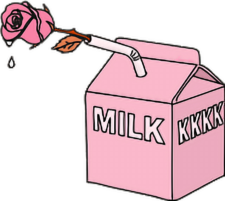 Milk Tumblr Png Cute Hd Edit Iconic I Love Milk 🌝 - Pills Drawing (740x660), Png Download