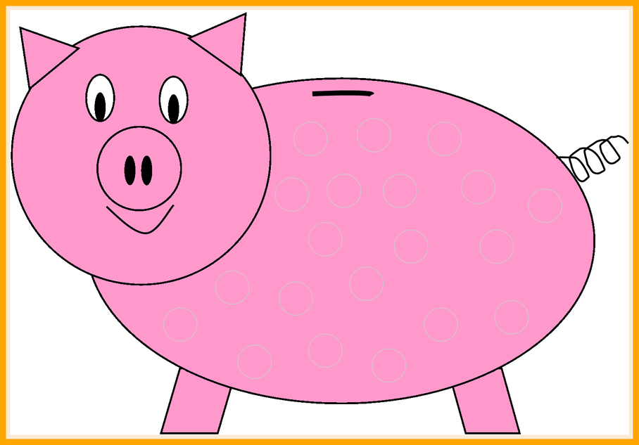 Piggy Bank Clipart Kids - Piggy Bank Outline (908x633), Png Download