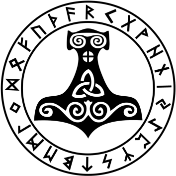 Futhark Mjolnir Decal - Mjolnir Sticker (367x367), Png Download