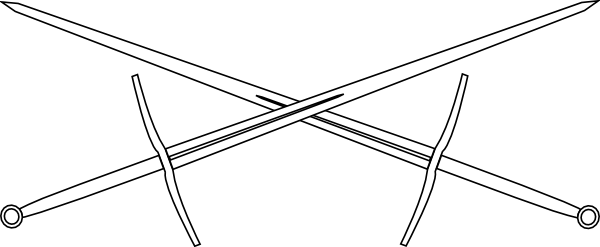 Two Crossed Clip Art - Two Crossed Swords Png (600x247), Png Download