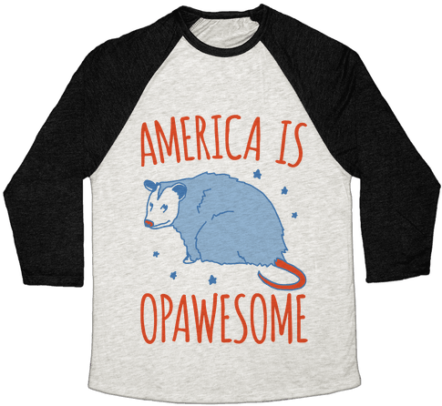America Is Opawesome Parody Baseball Tee - Llama Sucy (484x484), Png Download