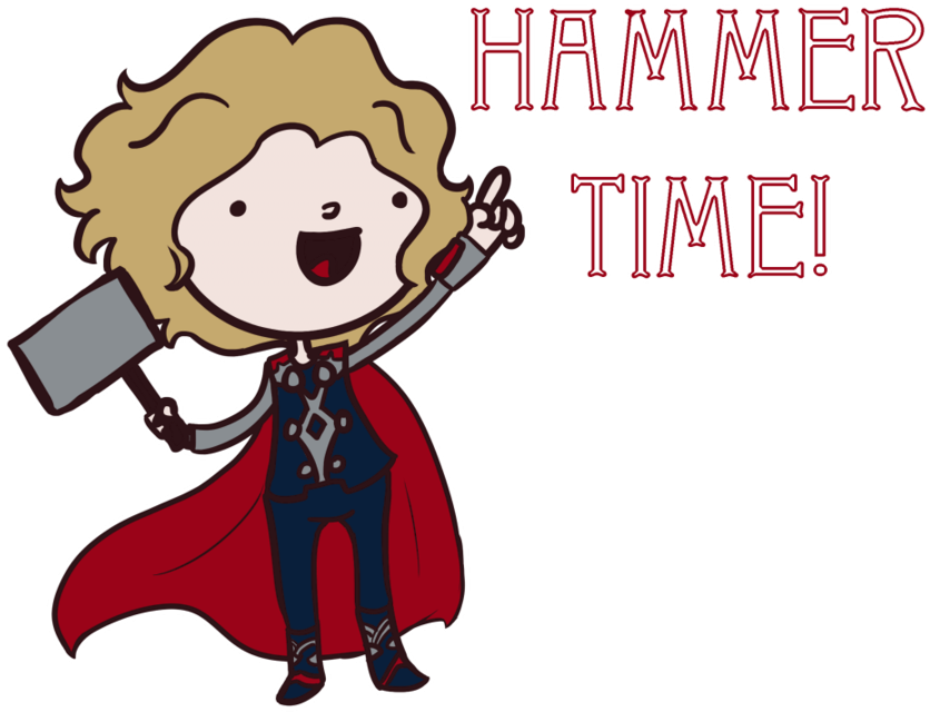 Cartoon Thor Hammer Time By Clipart - Hammer Time Thor (900x675), Png Download