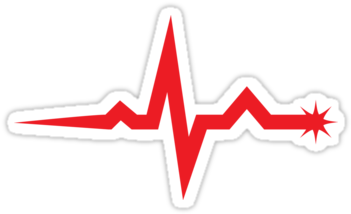 Sticker Featuring A Single, Normal Ecg-wave - Ecg Wave Png (375x360), Png Download