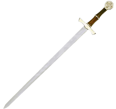 Medieval Crossed Swords Png Brass Hilt Crusader Sword - Bastard Sword (375x375), Png Download