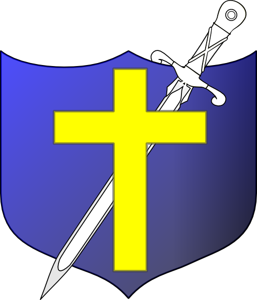 Shield With Cross And Sword (510x595), Png Download