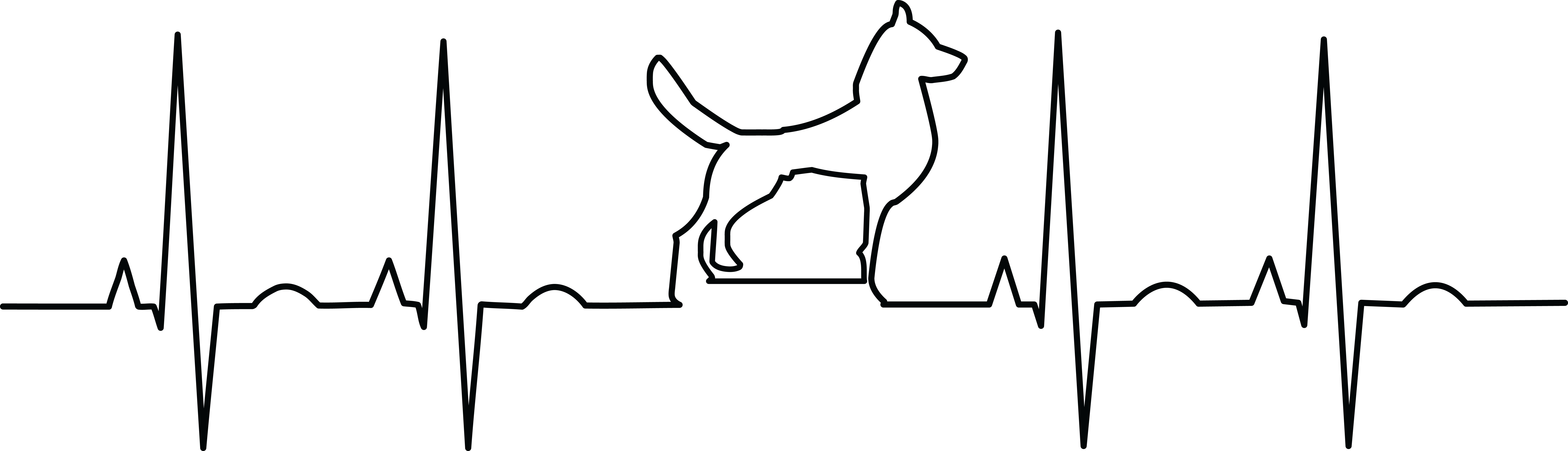 , , - Ekg With Animals Clip Art (8000x2300), Png Download
