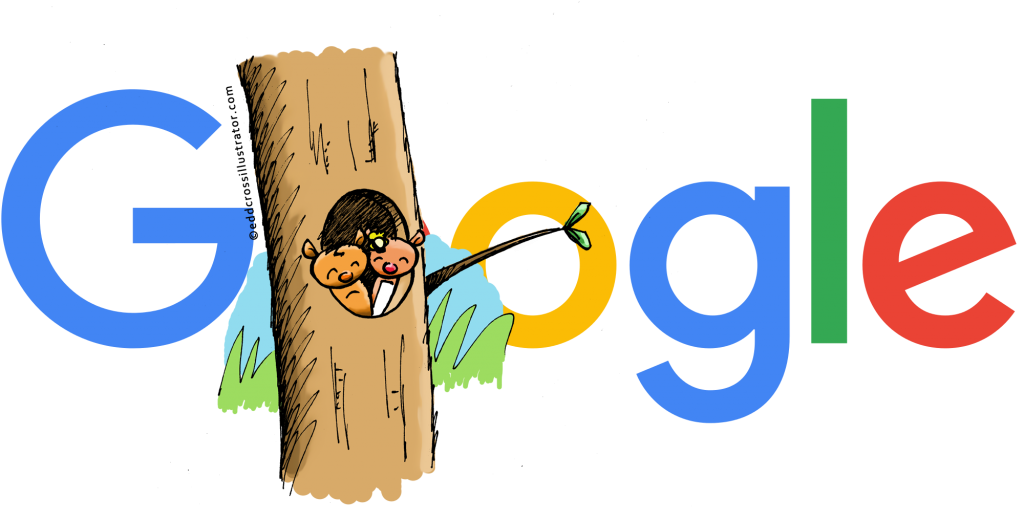 Google Possum - Possums In Tree Cute Illustration Greeting Cards (1024x519), Png Download