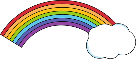 Drawn Rainbow Cloud Png - Rainbow With Cloud Clipart (550x241), Png Download