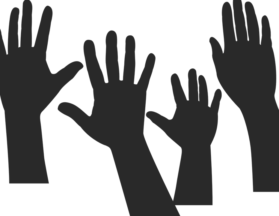 Raising Hand No Background (931x720), Png Download