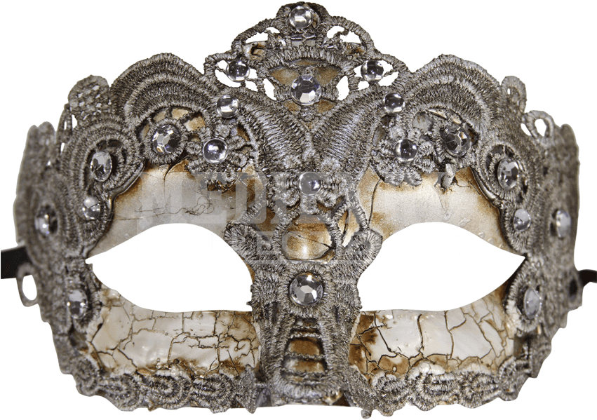 Kayso Women's Brocade Lace Masquerade Mask, Silver (850x850), Png Download