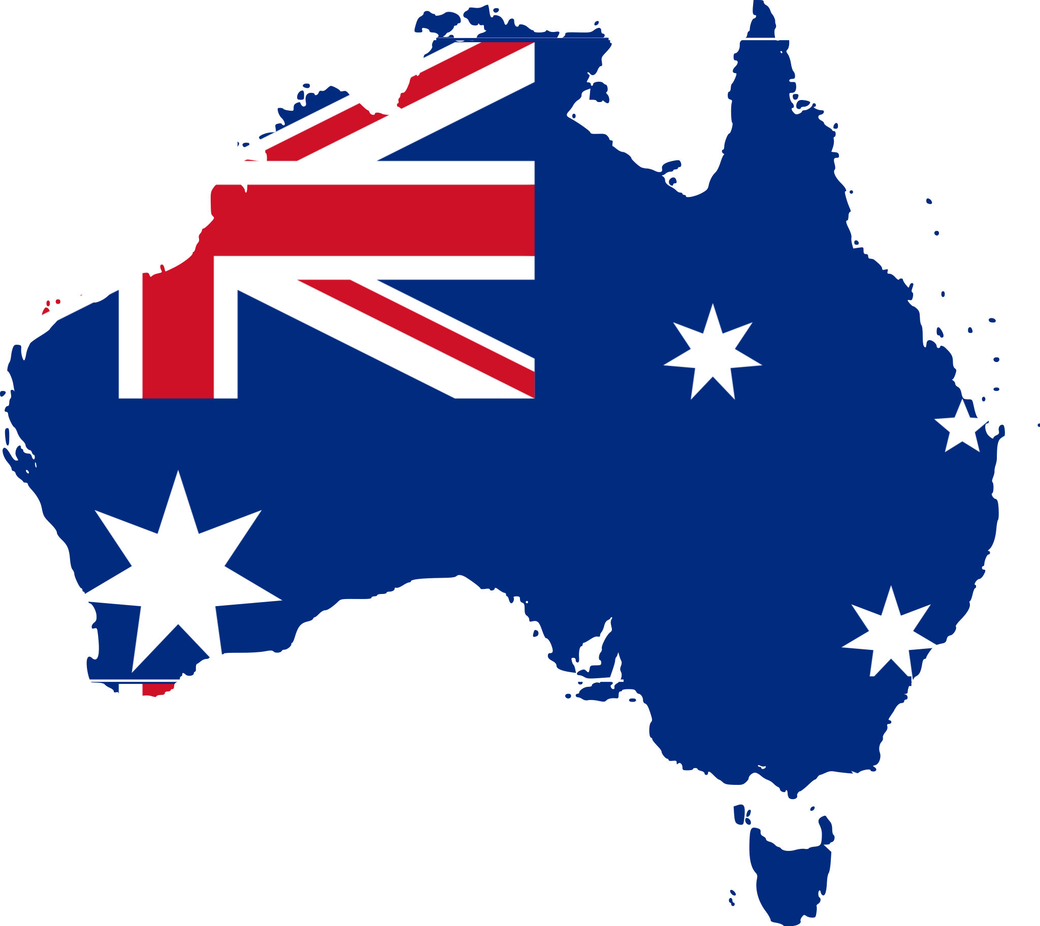 Australia - Australian Flag On Australia (2048x1824), Png Download