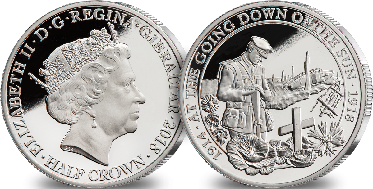 Going Down Of The Sun Half Crown - Battle Of Ypres Centenary Coin (1200x609), Png Download