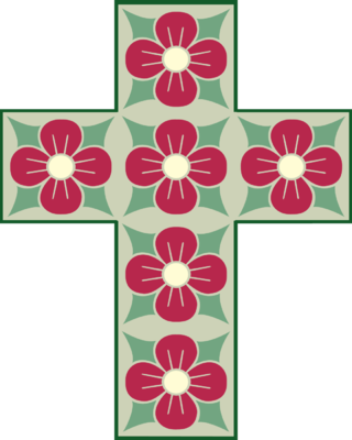 Image Pattern Cross Christart - Flower Cross Clipart (320x400), Png Download