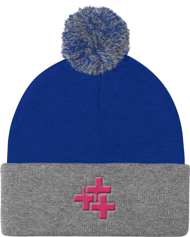 Pink Triple Cross Pom Pom Toque - They Re Good Dogs Brent Hat (1000x1000), Png Download