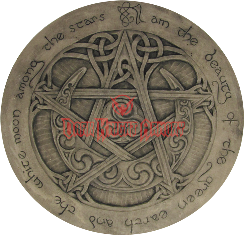 Moon Pentacle Large Silver Plaque - Pentacle (850x850), Png Download