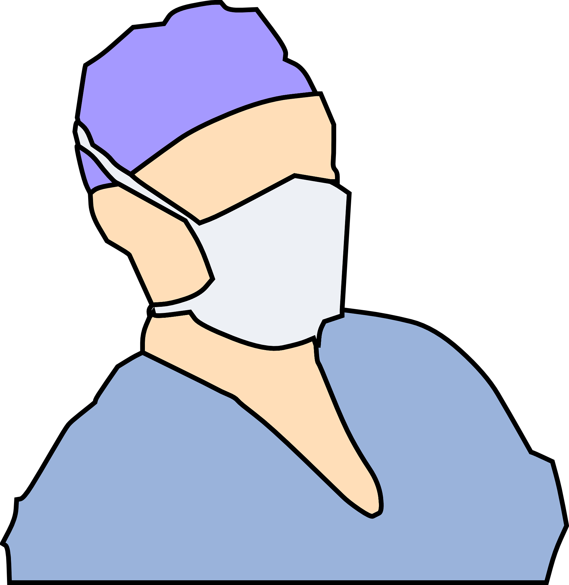 Free Clipart With Surgery Mask - Doctor With Mask Clipart (622x640), Png Download