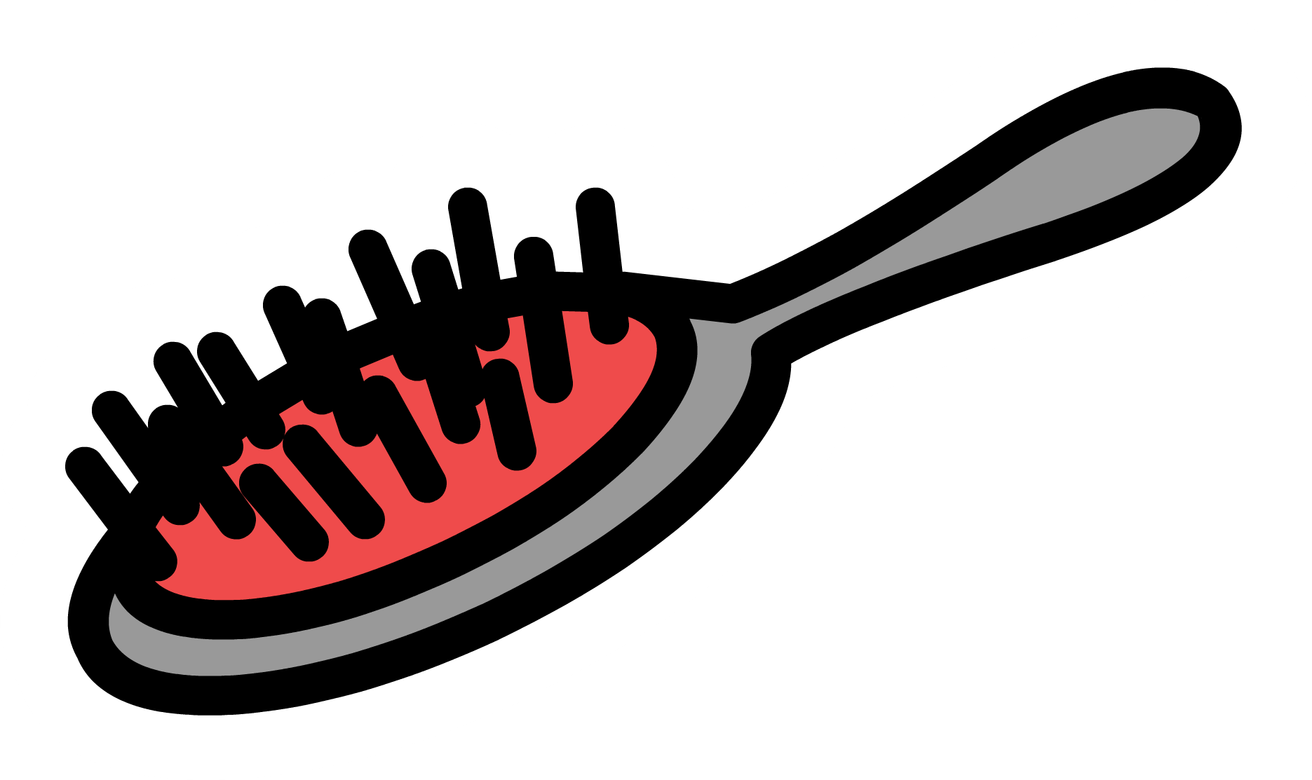 Png - Cartoon Hair Brush Png (1871x1113), Png Download