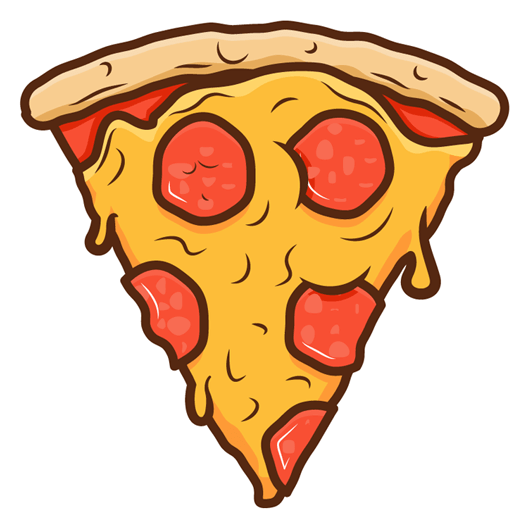 Slice Sticker Just Stickers - Pizza Slice Cartoon Png (528x528), Png Download