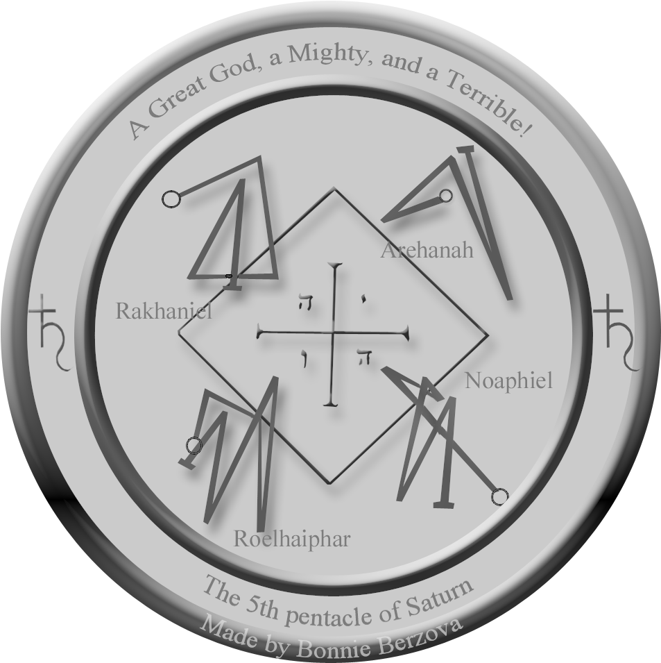 A Modern Version Of The 5th Pentacle Of Saturn From - Pentacle (1000x1000), Png Download