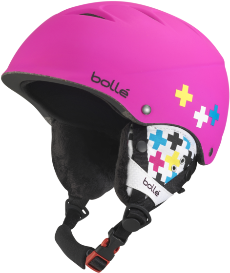 B-free Soft Pink Ski Helmet - Bolle B-free Helmet For Kids, 53-57 Cm Soft Pink Cross (508x600), Png Download