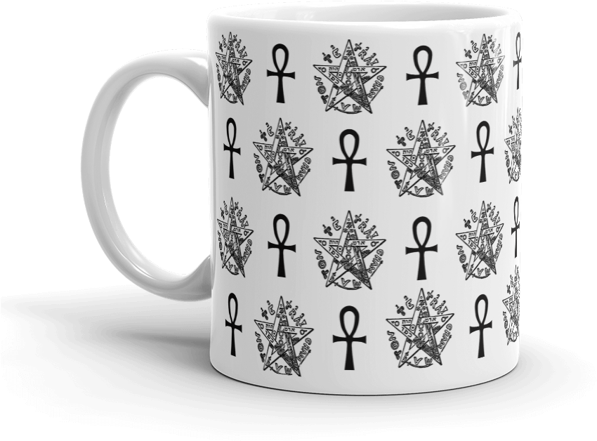Ankh And Pentacle Mug Mockup Handle On Left 11oz (1000x1000), Png Download