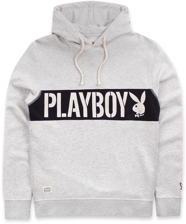 Playboy Hoodie - Grey Marl - Hoodie (1000x1000), Png Download