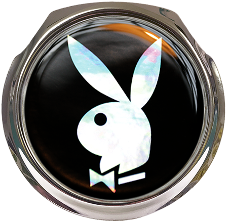 Playboy Car Grille Badge With Fixings - Zippo Playboy Logo Black Lasered Lighter / 60000875 (500x628), Png Download