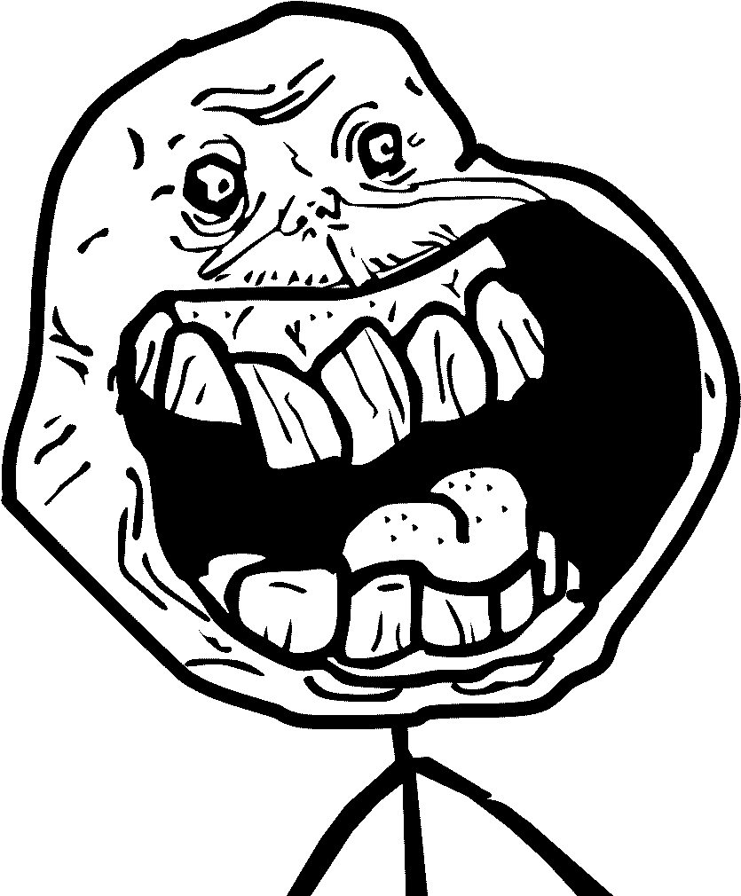 Guy Opening His Mouth - Forever Alone Guy Happy (875x1015), Png Download