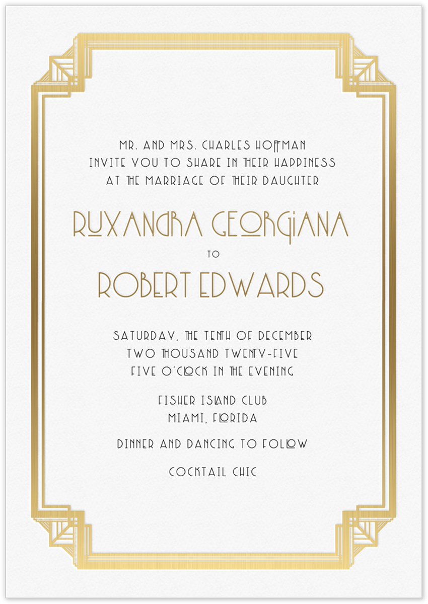 Deco Invitation - Border Gatsby (1200x1200), Png Download