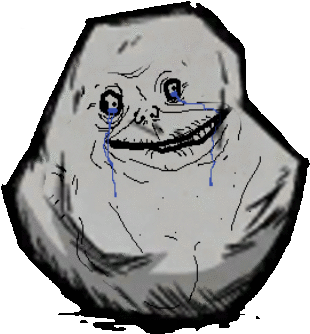 Forever Alone Face Png - Forever Alone 25mm Pin Button Badge Lapel Pin (369x378), Png Download