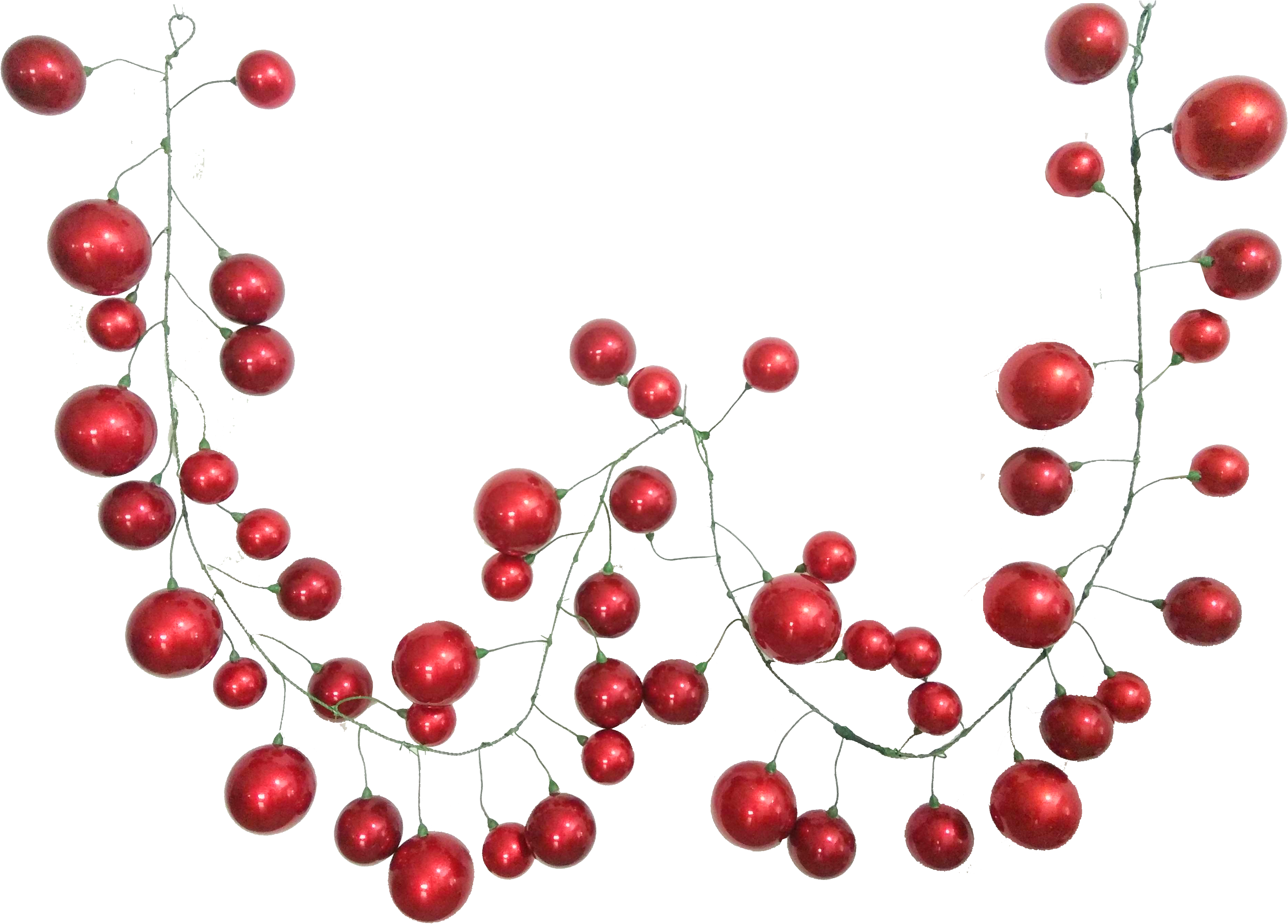 Red Christmas Ornament Garland - Bead (3816x2728), Png Download