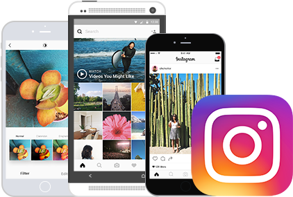 Instagram Advertising - Instagram On Mobile Png (500x320), Png Download
