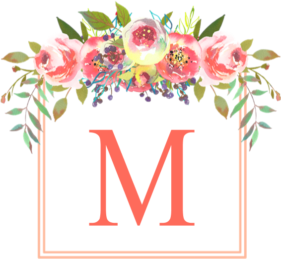 Peach Floral Wreath Monogram Tile Coaster - University Of Maine Engineering Logo (690x700), Png Download
