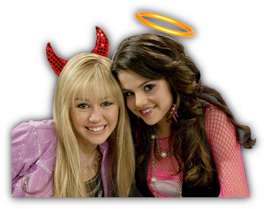 Cyrus, Gomez - “ - Selena Gomez And Miley Cyrus Hannah Montana (400x309), Png Download