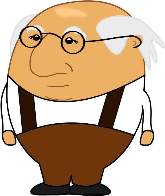 Happy - Person - Face - Clip - Art - Cartoon Old Man Png (504x599), Png Download