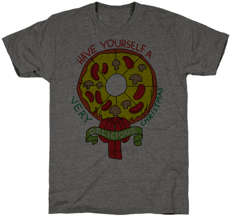 Pizza Wreath Mens T-shirt - Shirt (484x484), Png Download