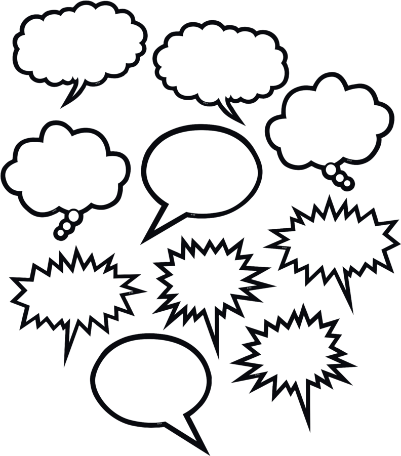 Tcr5592 Black & White Speech-thought Bubbles Accents - Thought Bubbles (900x900), Png Download