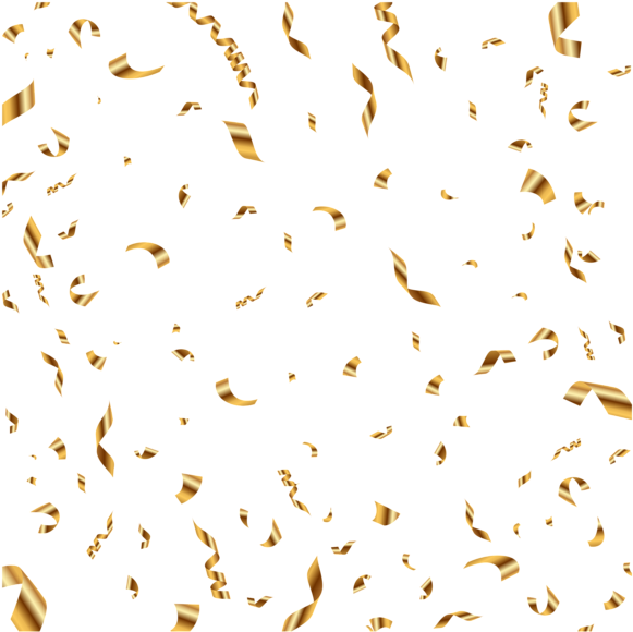 Gold Confetti Transparent Clip Art Image - Metallic Gold Confetti Png (600x596), Png Download