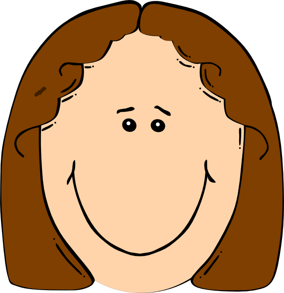 Happy Girl Clipart Free Clipart Images - Light Brown Hair Clipart (582x600), Png Download