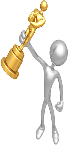 Man Holding Oscar - Scrapbooking (263x500), Png Download