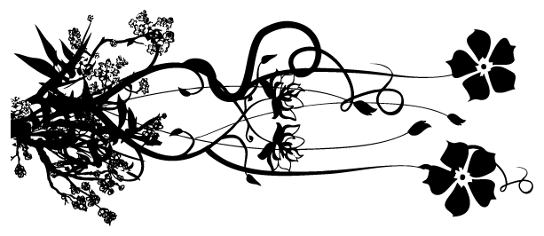 Flower Tattoo Designs Black And White - Flower Tattoo Png Black White (613x266), Png Download
