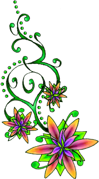 Tattoo Designs Clipart Png Format - Flower Tattoo Design Png (351x602), Png Download